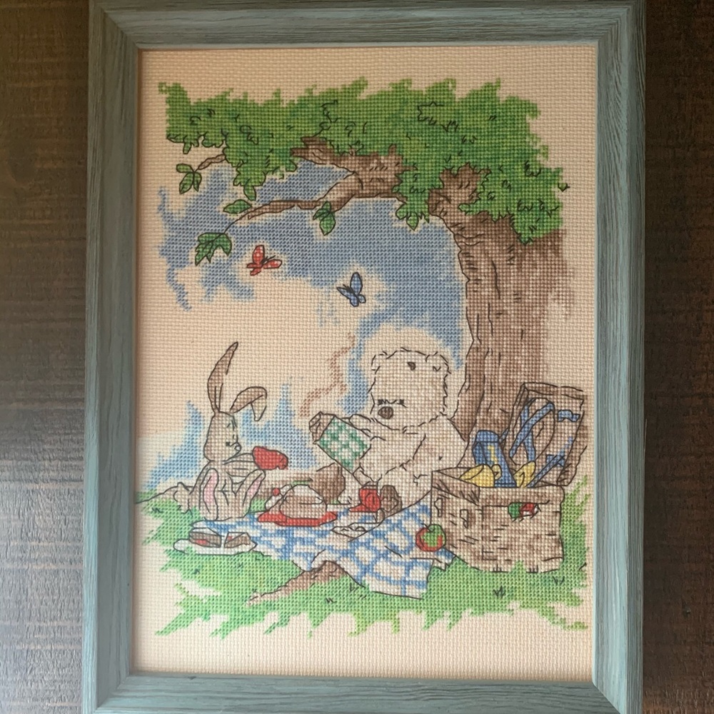 Custom made embroidery artwork picture kids room